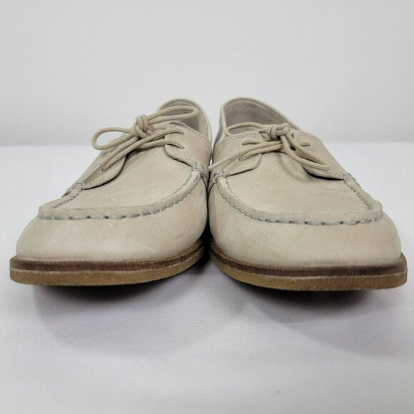 SPERRY Womens Leather Slip on shoes tie up bone beige Size 11 Style STS83444 EUC - Picture 5 of 13